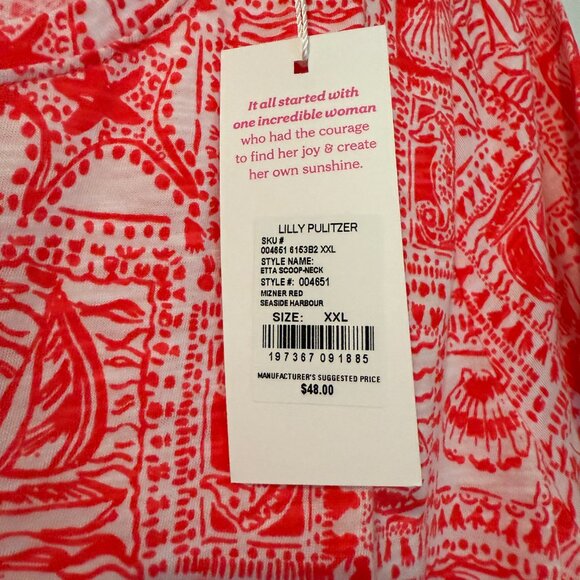 Lilly Pulitzer Etta Top, NWT, XXL - Picture 2 of 3